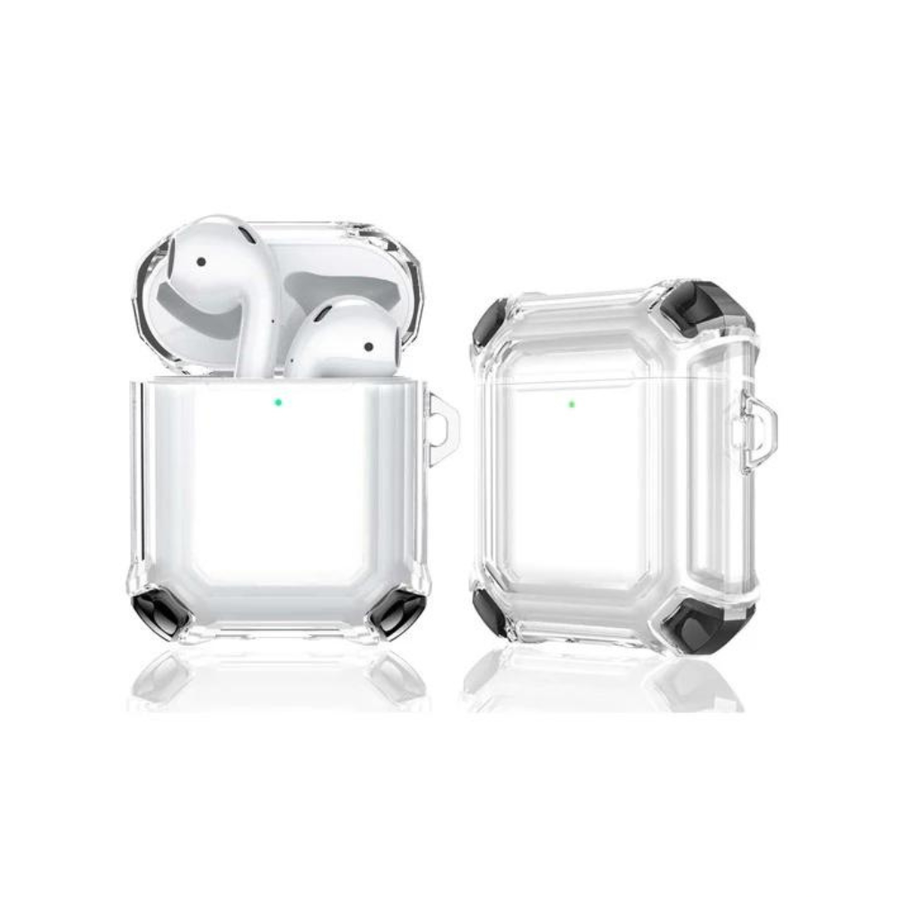 Apple AirPods 1 & 2 Transparent Heavy Duty Protecive Case With Key Ring