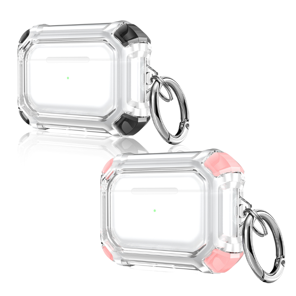 Apple AirPods Pro Transparent Heavy Duty Protecive Case With Key Ring